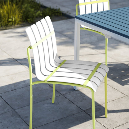 Cream Yellow Metal Patio Chairs for Poolside or Garden Seating