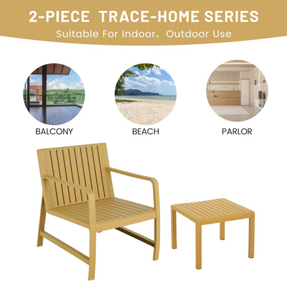 Yellow 2-Piece Patio Set - Weather Resistant Furniture