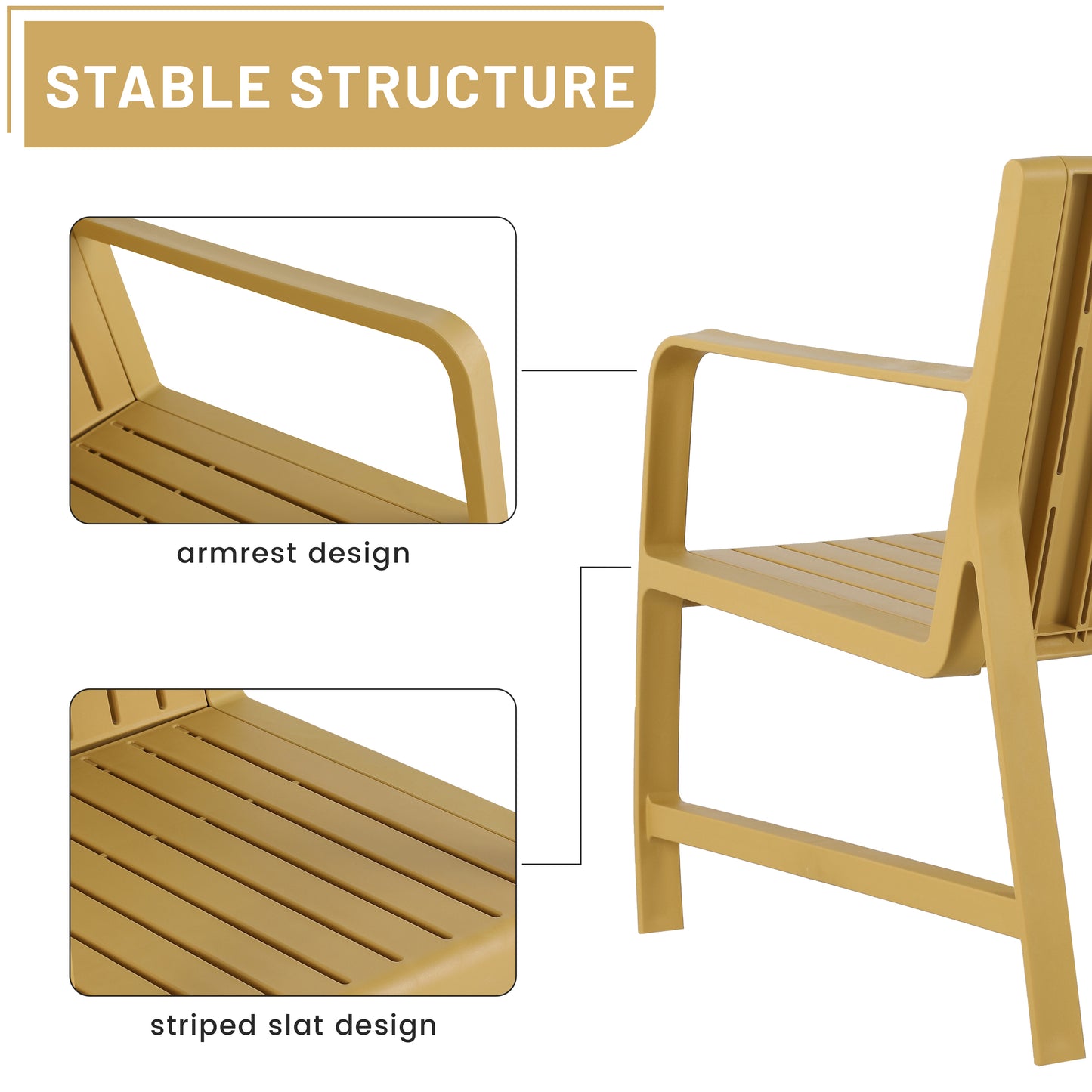 Yellow 2-Piece Patio Set - Weather Resistant Furniture