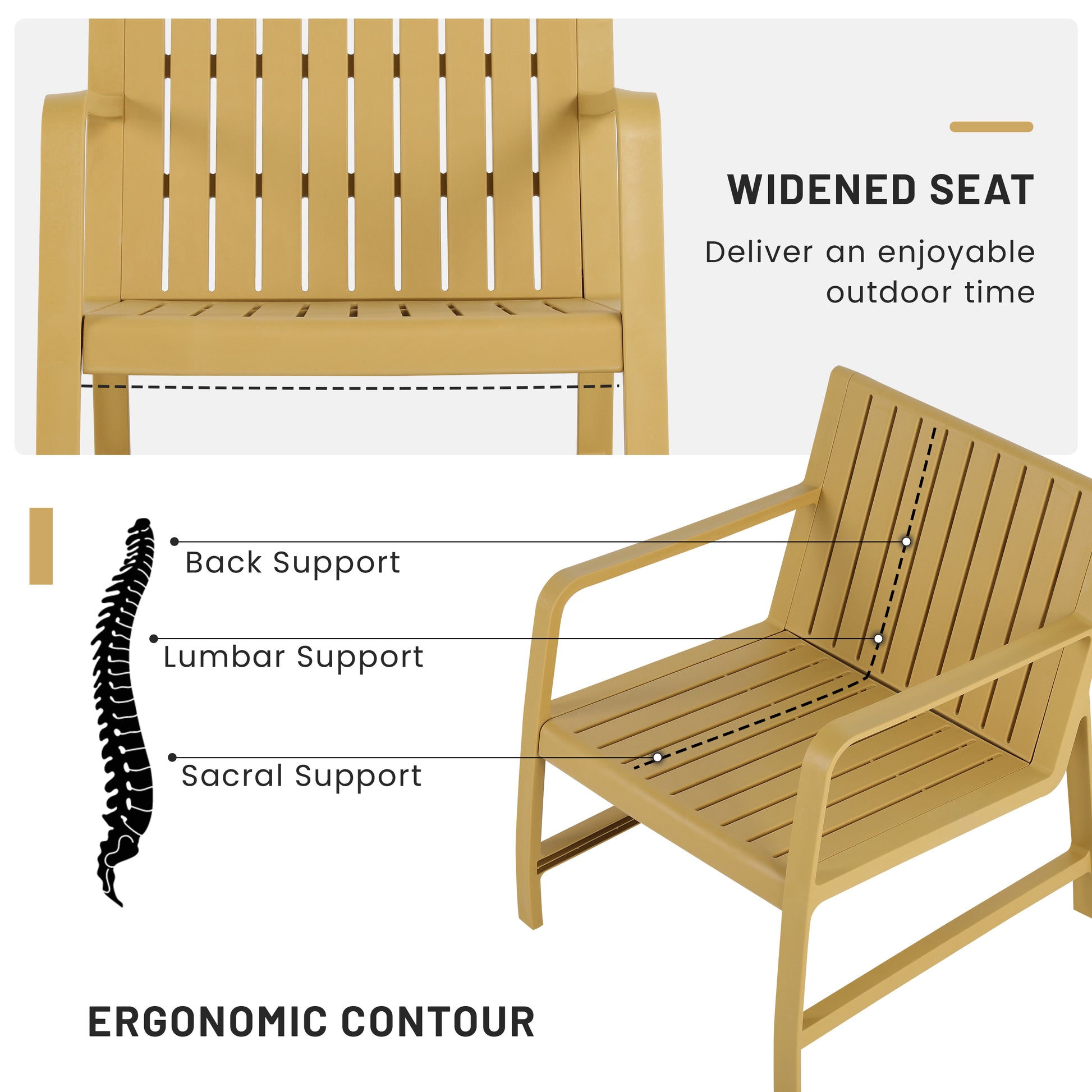 Yellow 2-Piece Patio Set - Weather Resistant Furniture