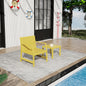 Summer - 2-Piece Indoor/Outdoor Furniture set 1 Chairs & 1 Coffee Tables Waterproof PP Material - Easy Assembly Patio Conversation Set (Yellow)