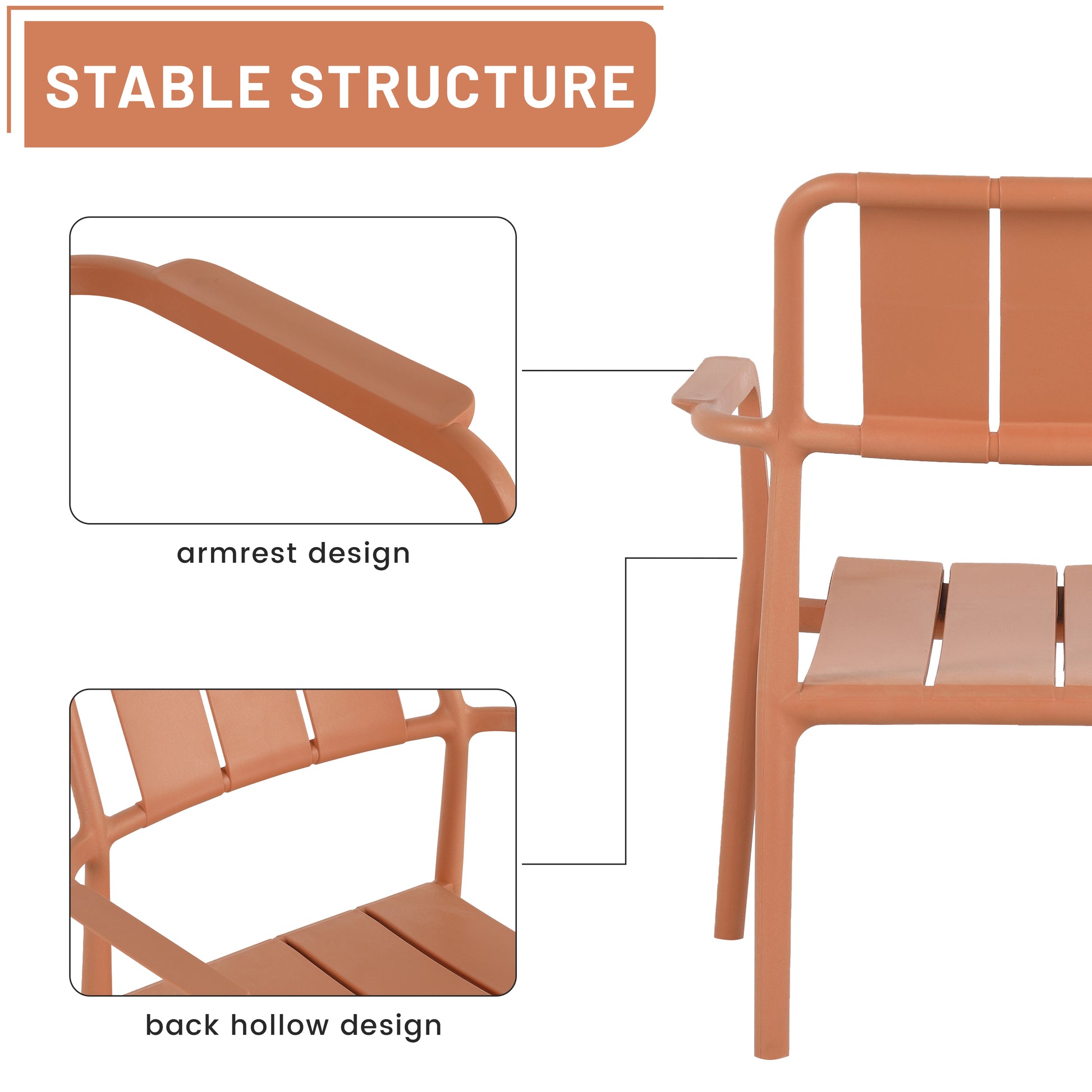 2-Piece Apricot Brown Patio Set - Chairs & Coffee Table