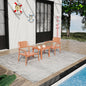 Summer- 2-Piece PP Single-Seater Chairs + Coffee Table Set – Indoor/Outdoor Multi-Purpose Furniture for Living Room,Balcony,Beach (No Assembly Chairs, Easy Setup Table) – Polypropylene, Apricot Brown