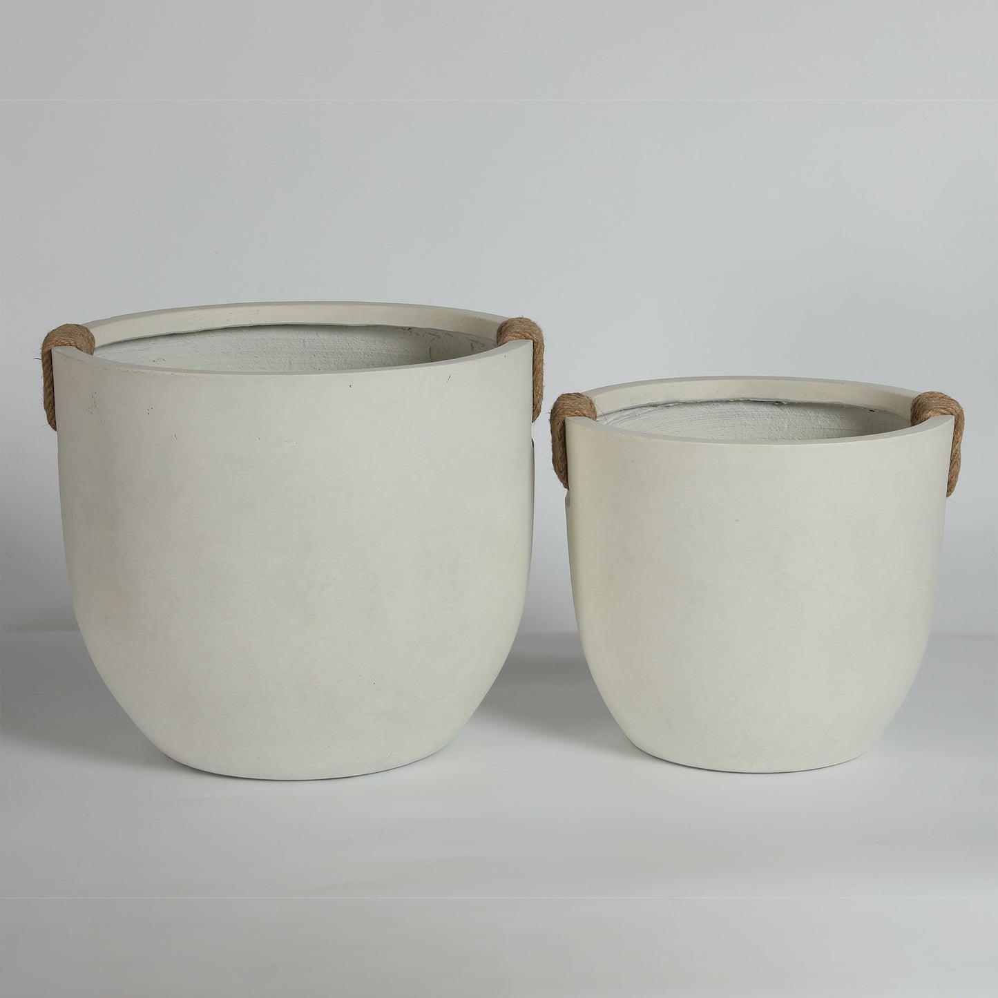 Off White Magnesium Oxide Planters - Large Garden Pots for Patio & Deck