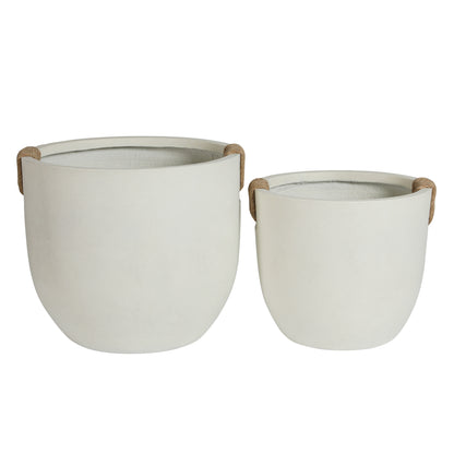 Off White Magnesium Oxide Planters - Large Garden Pots for Patio & Deck