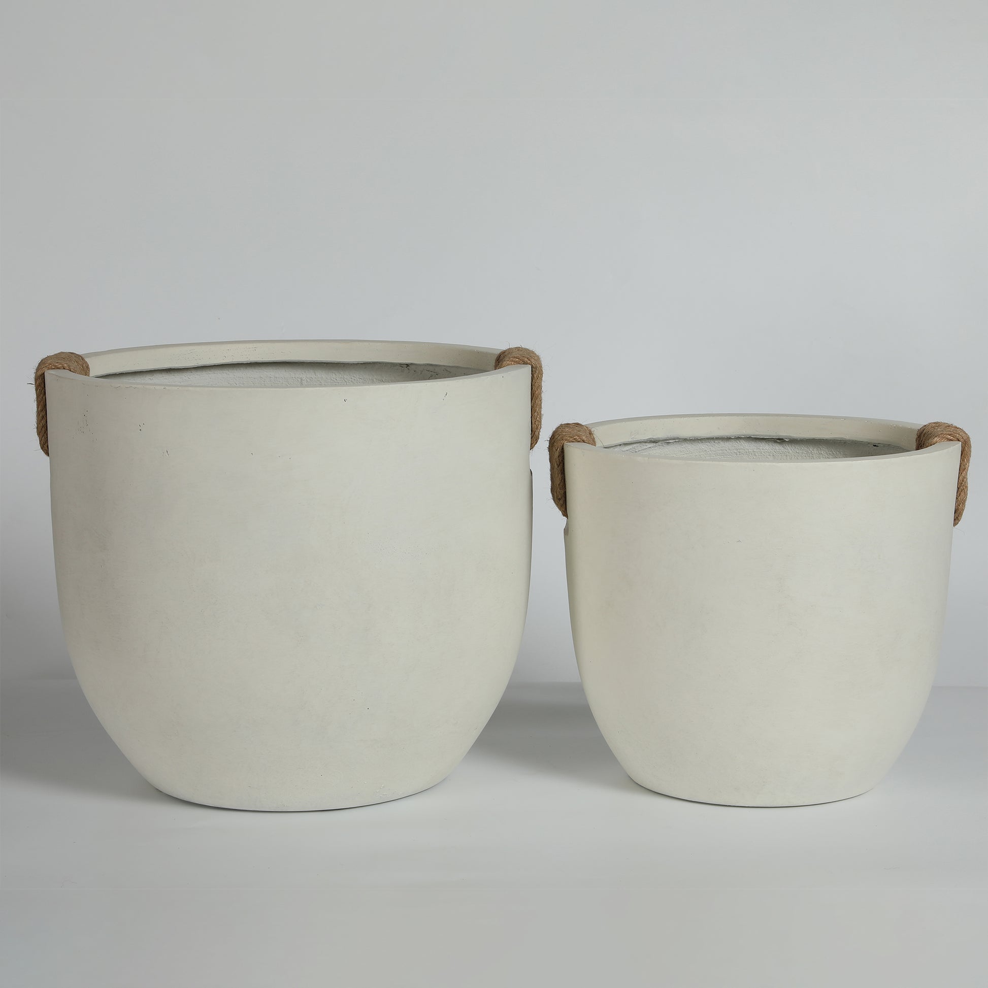 Off White Magnesium Oxide Planters - Large Garden Pots for Patio & Deck
