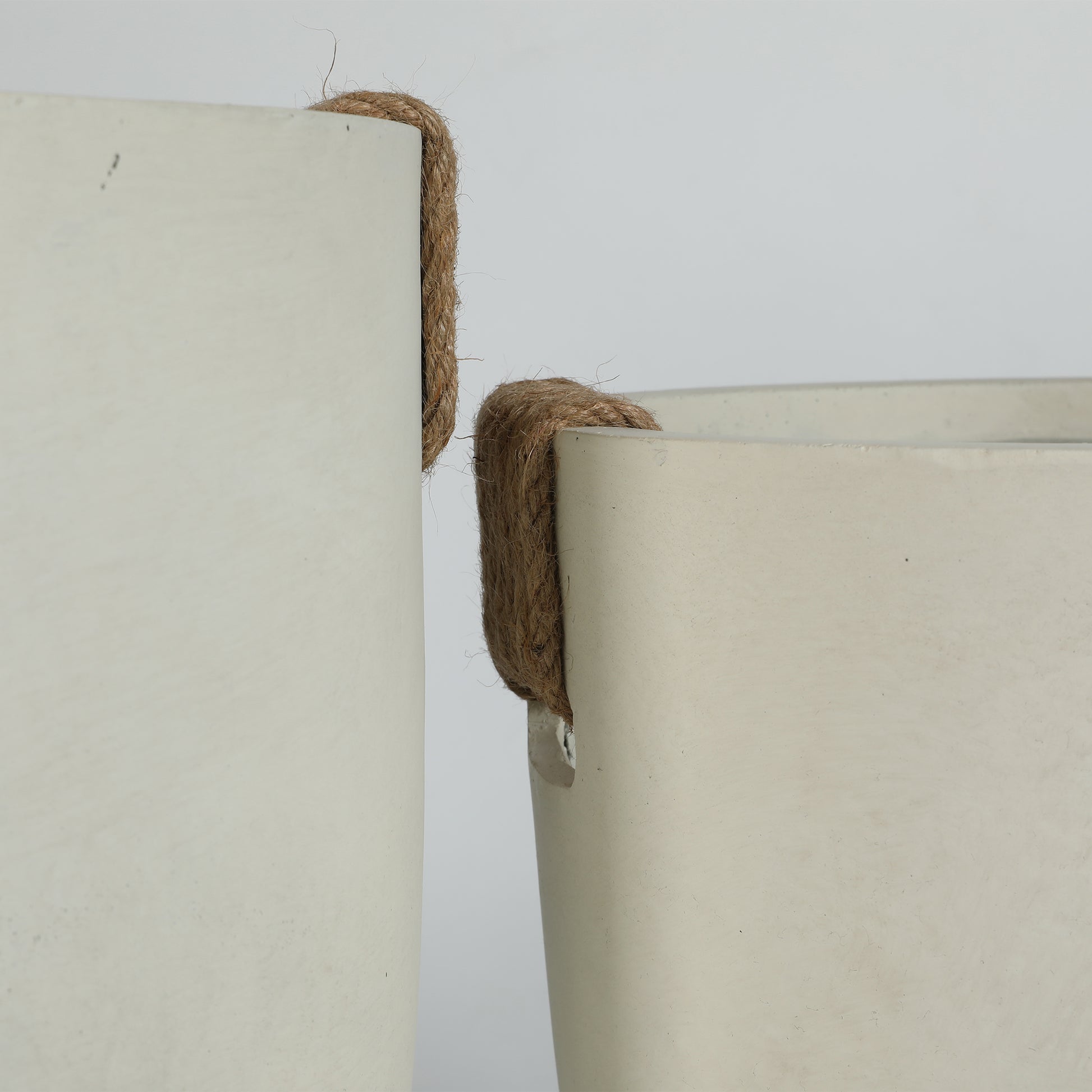 Off White Magnesium Oxide Planters - Large Garden Pots for Patio & Deck