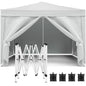 10'x10' Folding Canopy with 4 Removable Sidewalls Outdoor Event Shelter UPF 50+ Gazebo Portable Tents for Parties Beach Camping Wedding EZ Pop Up Canopy Weight Bag + Carry Bag