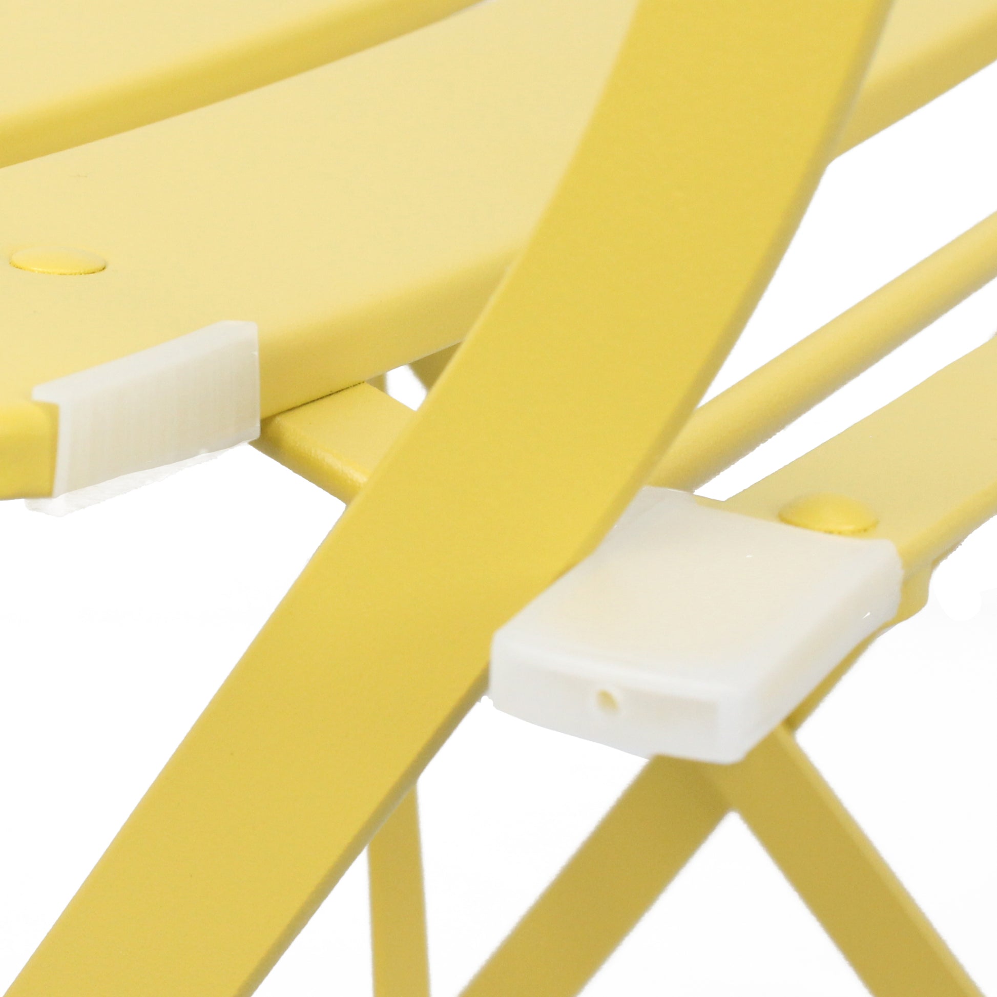 Outdoor Antique Yellow Bistro Table & Chairs Set - 2 Person Folding Patio Furniture