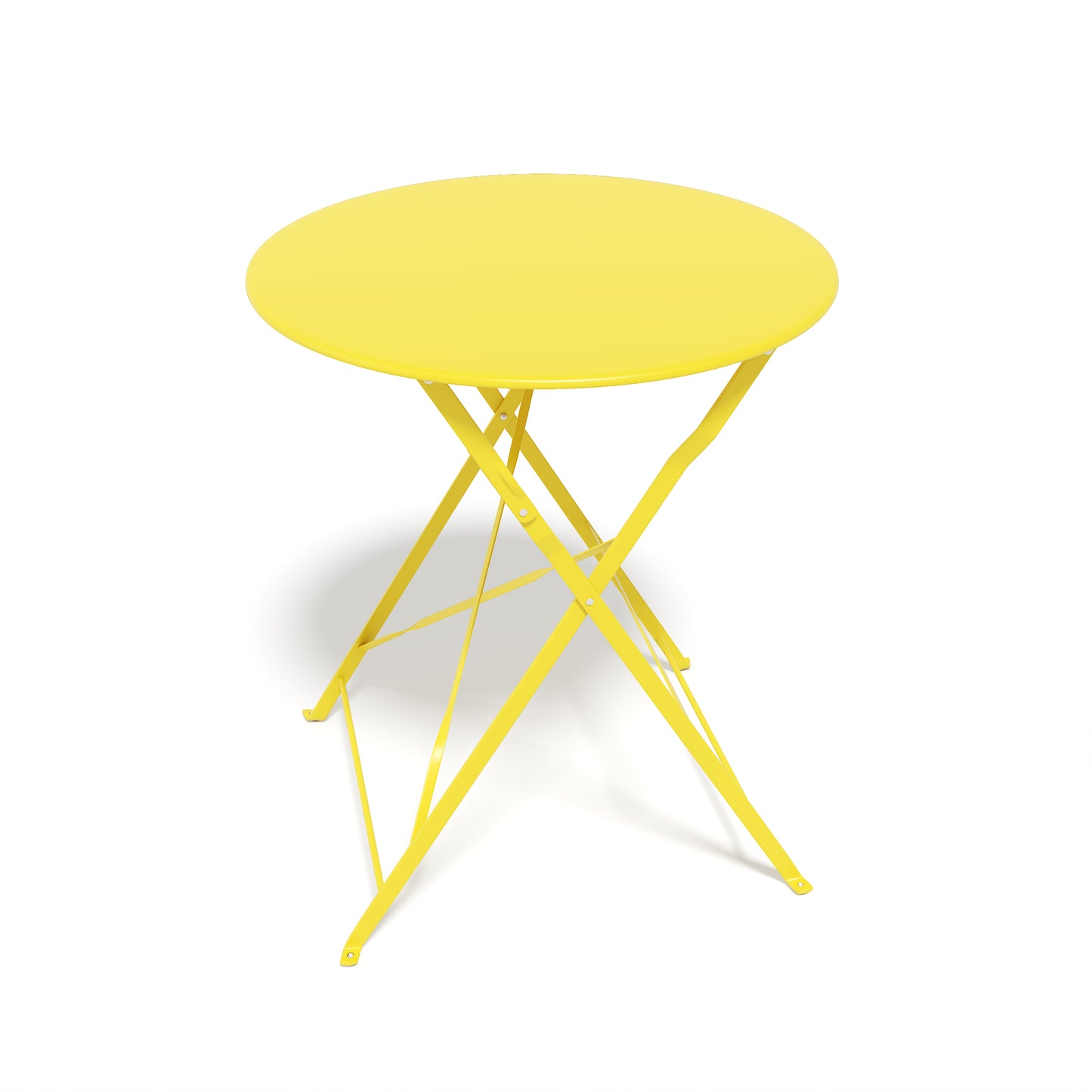 Outdoor Antique Yellow Bistro Table & Chairs Set - 2 Person Folding Patio Furniture