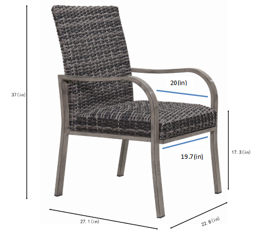 Brown White Outdoor Dining Chairs - 2 Piece Patio Set