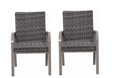 2PC Outdoor  Dining Chair, Hand -painted frame, water washed cotton  Seat for Garden, Backyard, Poolside