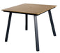 Square Patio Dining Table with Umbrella Hole, Heavy-Duty Iron Frame Wood-Plastic Composite Tabletop, All-Weather Outdoor Indoor Table for Garden, Balcony, Backyard