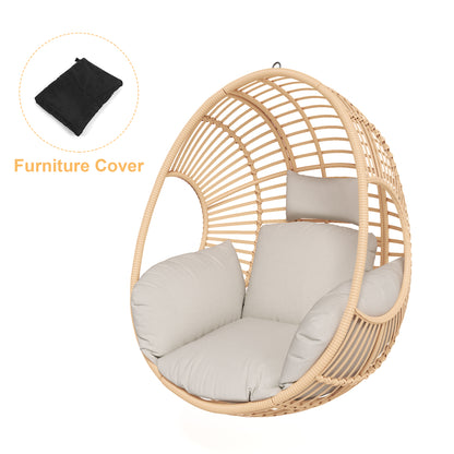 Natural Wicker Outdoor Swing Chair for Garden or Poolside Lounge