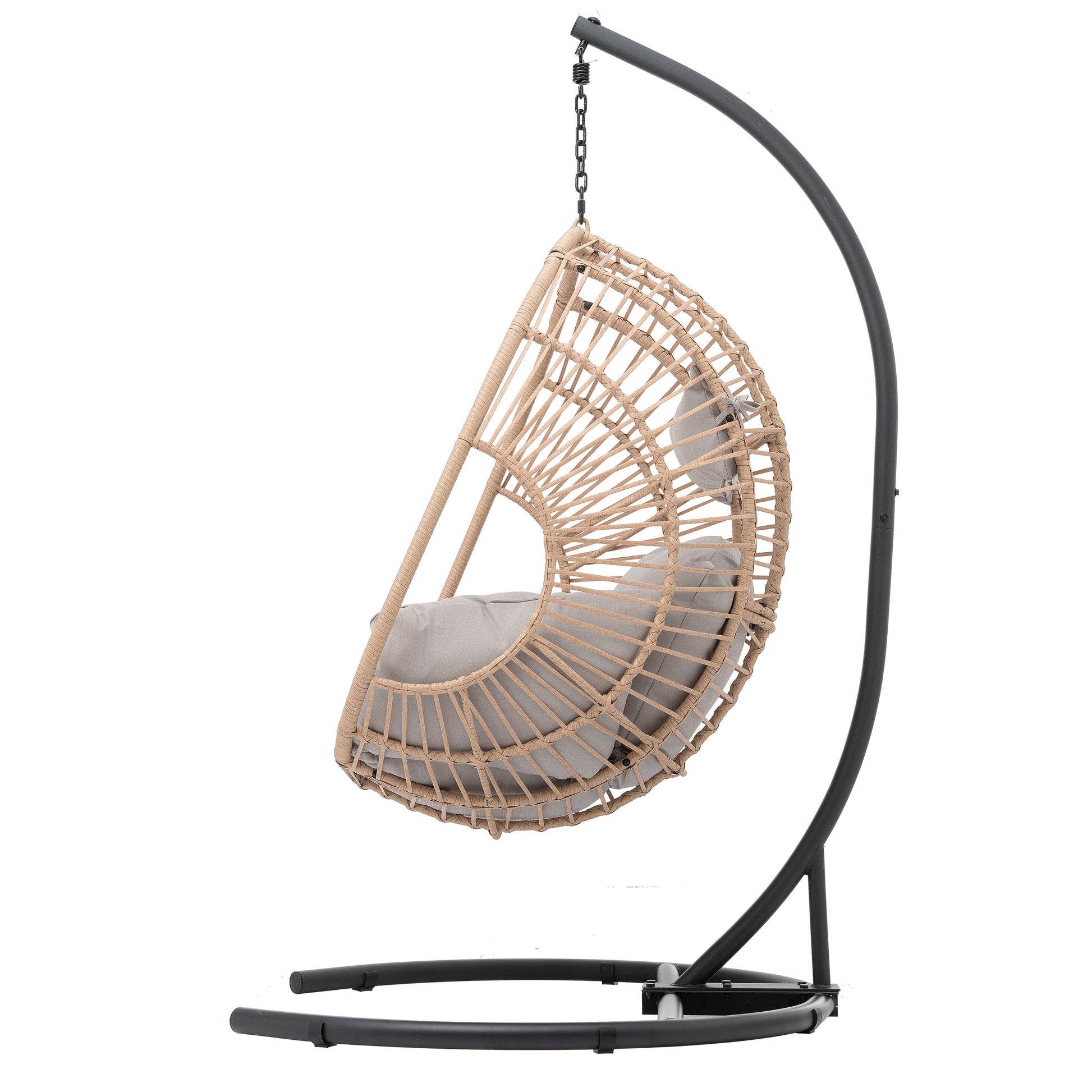 Natural Wicker Outdoor Swing Chair for Garden or Poolside Lounge
