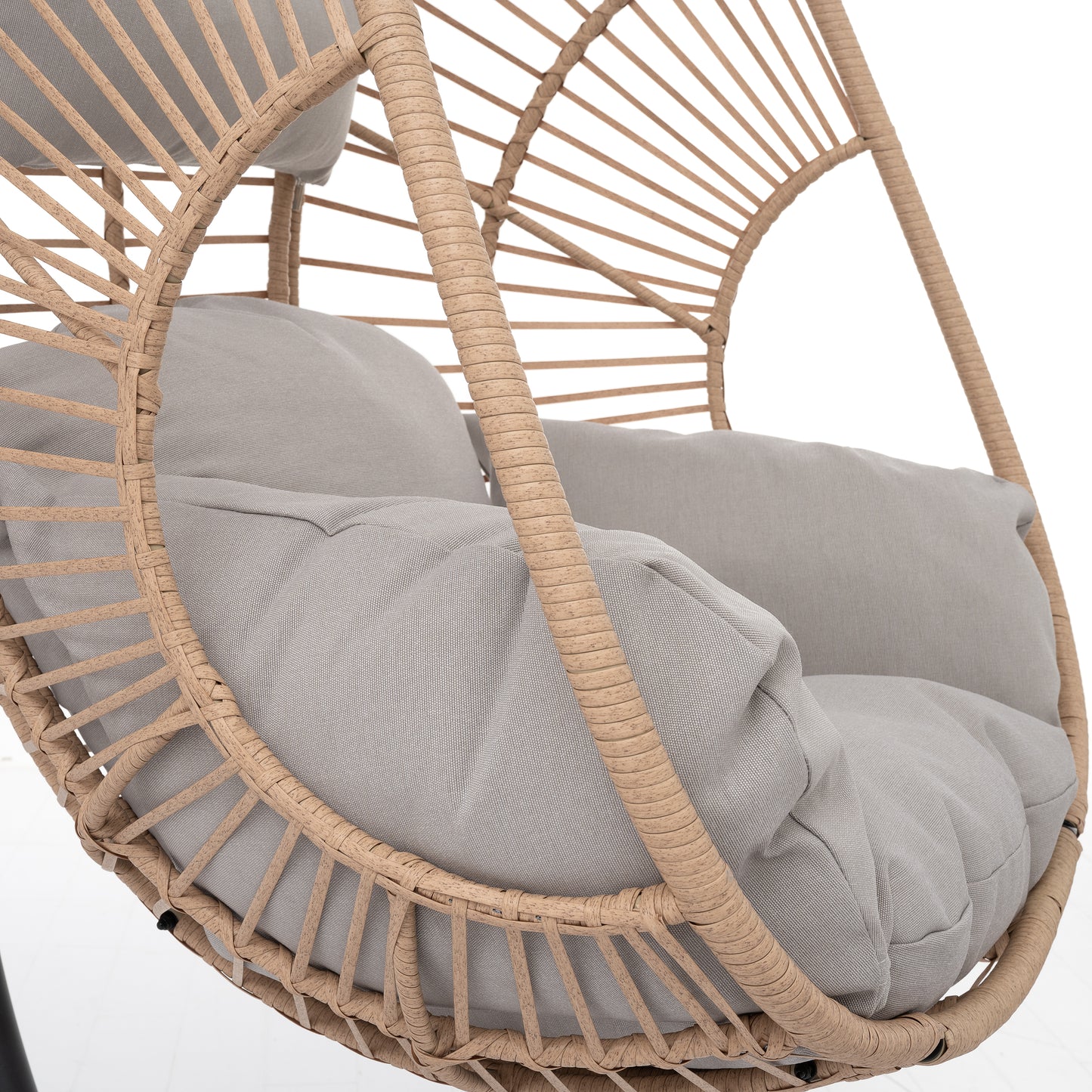 Natural Wicker Outdoor Swing Chair for Garden or Poolside Lounge