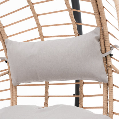 Natural Wicker Outdoor Swing Chair for Garden or Poolside Lounge