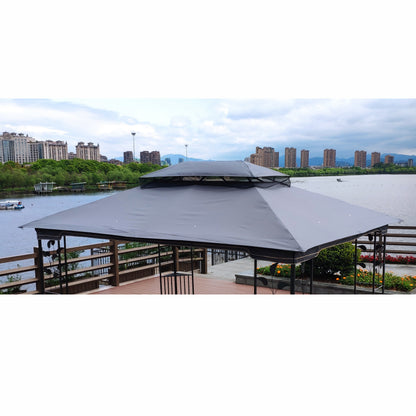 13x10 Ft Patio Gazebo Canopy - Gray Replacement Top Fabric
