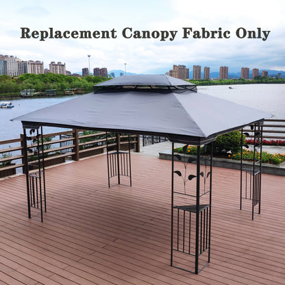 13x10 Ft Patio Gazebo Canopy - Gray Replacement Top Fabric