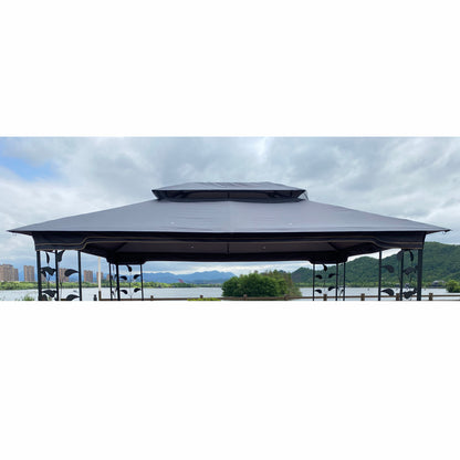 13x10 Ft Patio Gazebo Canopy - Gray Replacement Top Fabric