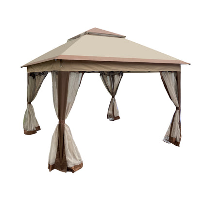 11x11 Ft Pop Up Gazebo Canopy - Coffee Metal