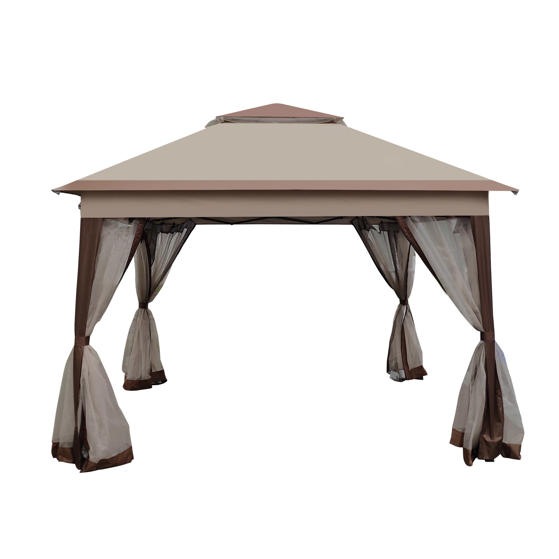 11x11 Ft Pop Up Gazebo Canopy - Coffee Metal