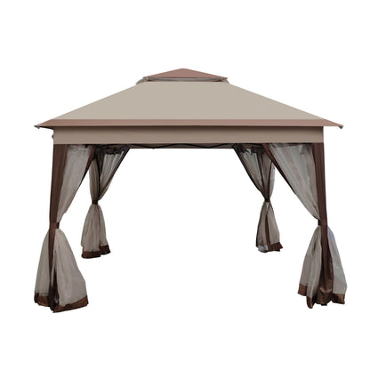11x11 Ft Pop Up Gazebo Canopy - Coffee Metal