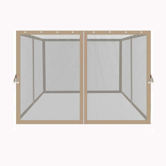 10x10 Ft Gazebo Replacement Mosquito Netting with Zippers, 4-Side Mesh Walls for Patio Gazebos