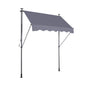 Weather-Ready Grey Retractable Awning - 78" Patio Shade