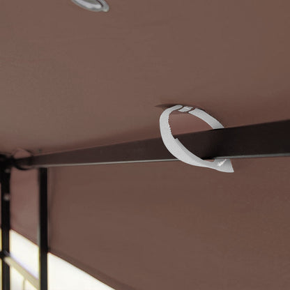 10x10 Ft Patio Gazebo Canopy - Coffee Fabric Replacement Top