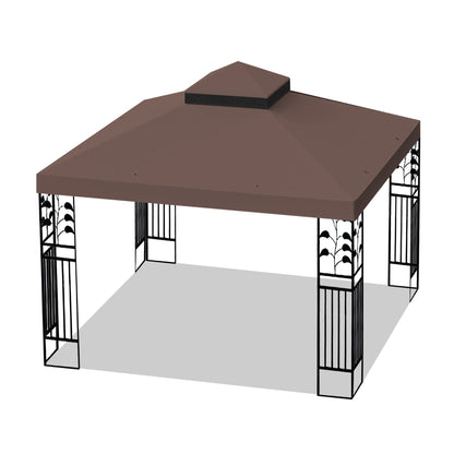 10x10 Ft Patio Gazebo Canopy - Coffee Fabric Replacement Top