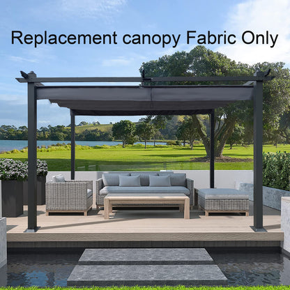13x10 Ft Gray Polyester Pergola Canopy Replacement Top