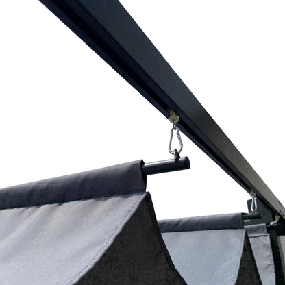 13x10 Ft Gray Polyester Pergola Canopy Replacement Top