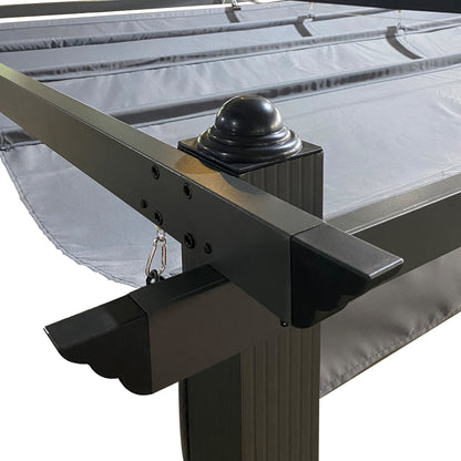 13x10 Ft Gray Polyester Pergola Canopy Replacement Top