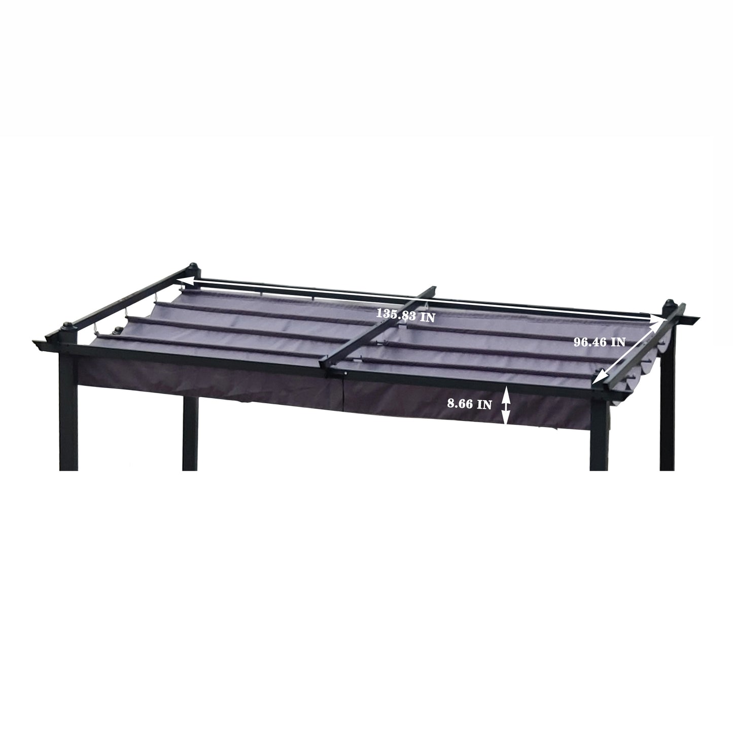 13x10 Ft Gray Polyester Pergola Canopy Replacement Top
