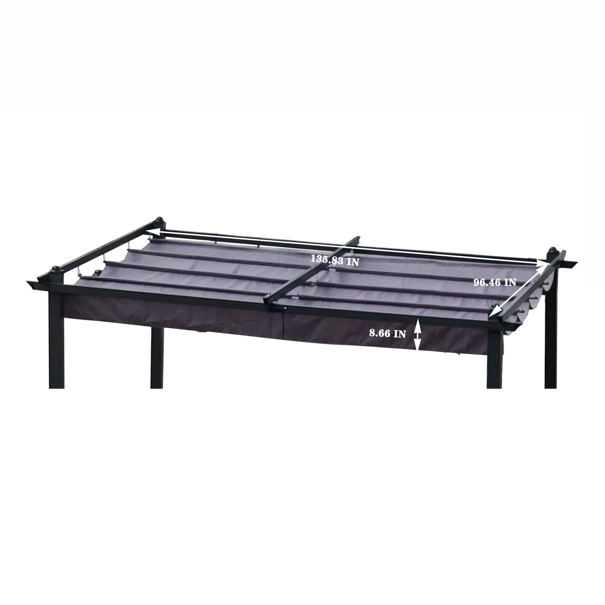 13x10 Ft Gray Polyester Pergola Canopy Replacement Top