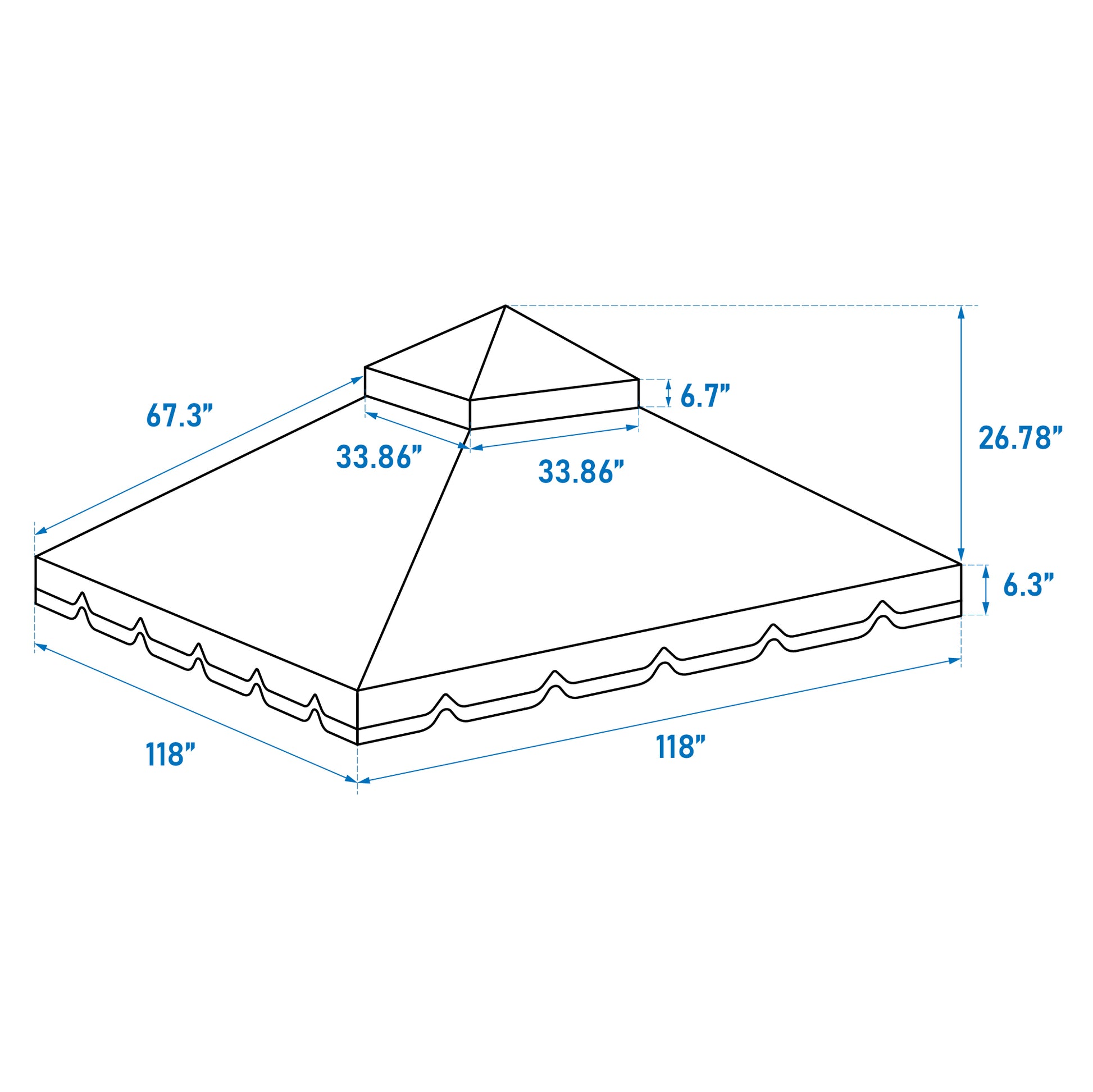 10x10 Red Patio Gazebo Canopy Replacement Top
