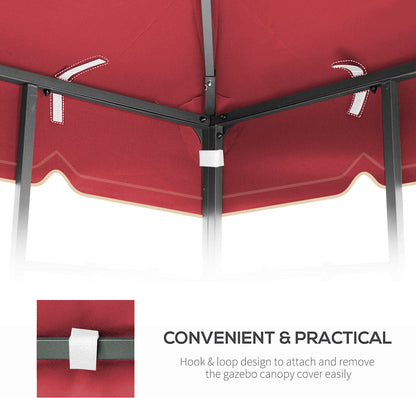 10x10 Red Patio Gazebo Canopy Replacement Top