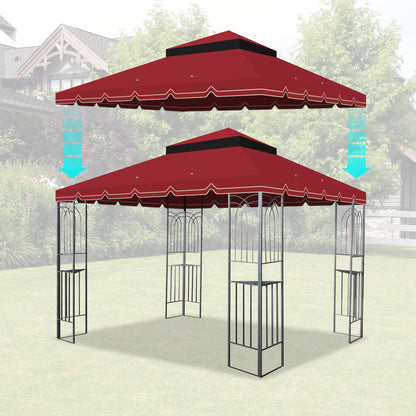 10x10 Red Patio Gazebo Canopy Replacement Top