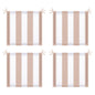 Khaki White Striped Patio Seat Cushions - 4 Piece Set