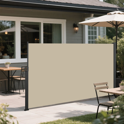 138" x 71" Retractable Side Awning - Beige Privacy Screen