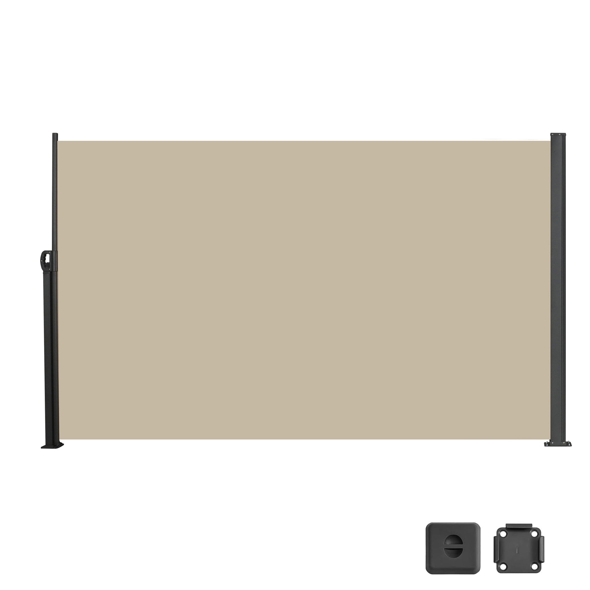 138" x 71''Retractable Side Awning, Waterproof & UV-Resistant, Privacy Screen Divider Roll Up Balcony(Beige)