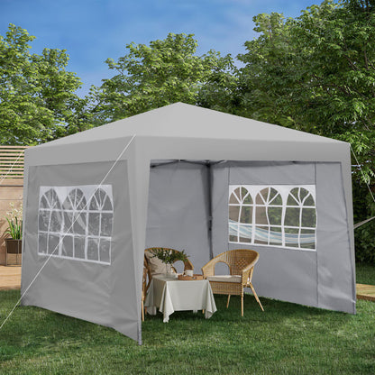 10x10 Grey Metal Pop Up Garden Canopy Tent for Patio and Poolside
