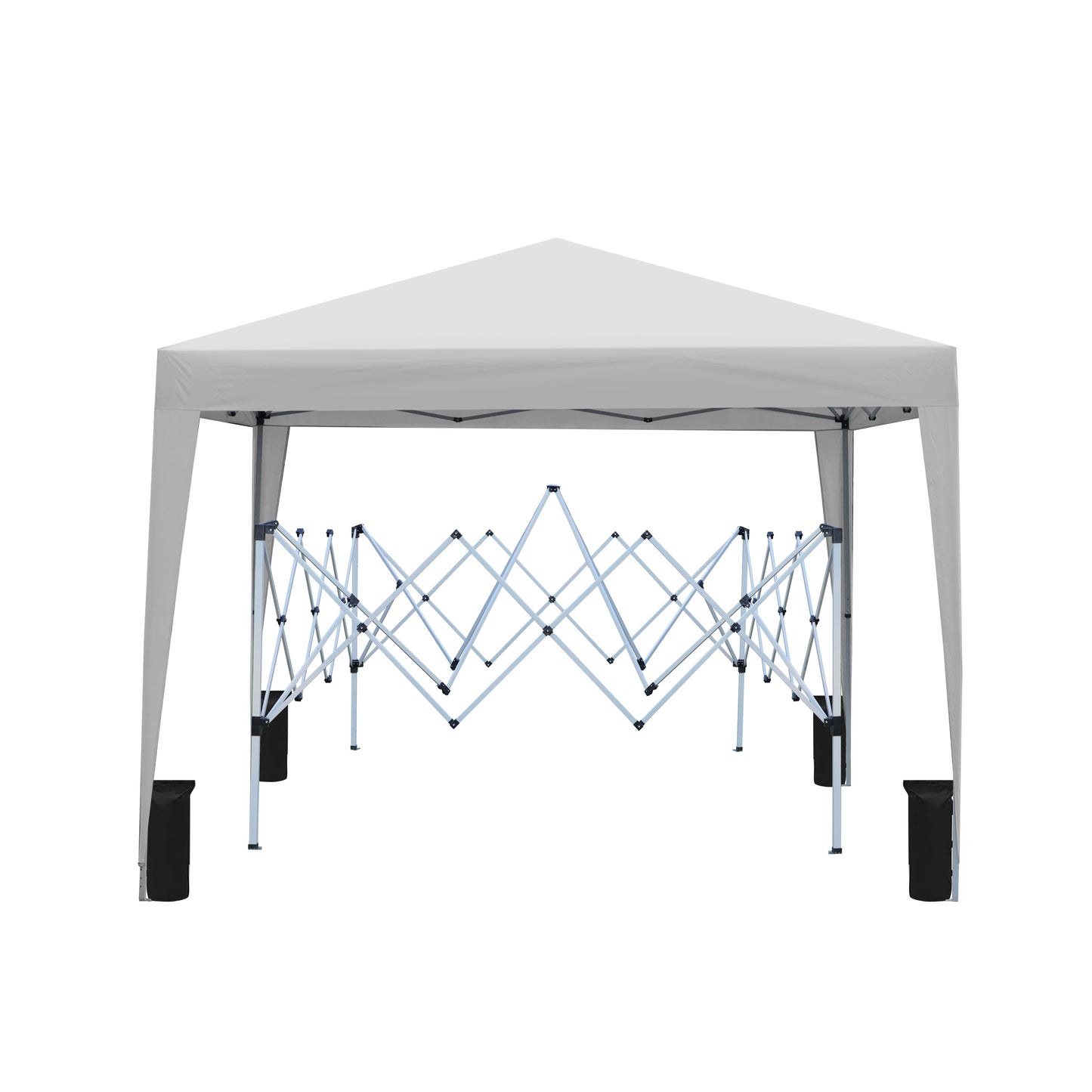 10x10 Grey Metal Pop Up Garden Canopy Tent for Patio and Poolside