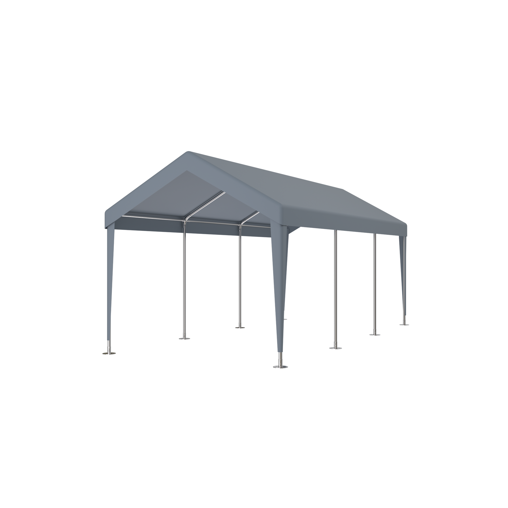 10' x 20' Grey Polypropylene Carport - Heavy Duty Outdoor Storage