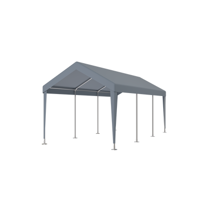 10' x 20' Grey Polypropylene Carport - Heavy Duty Outdoor Storage