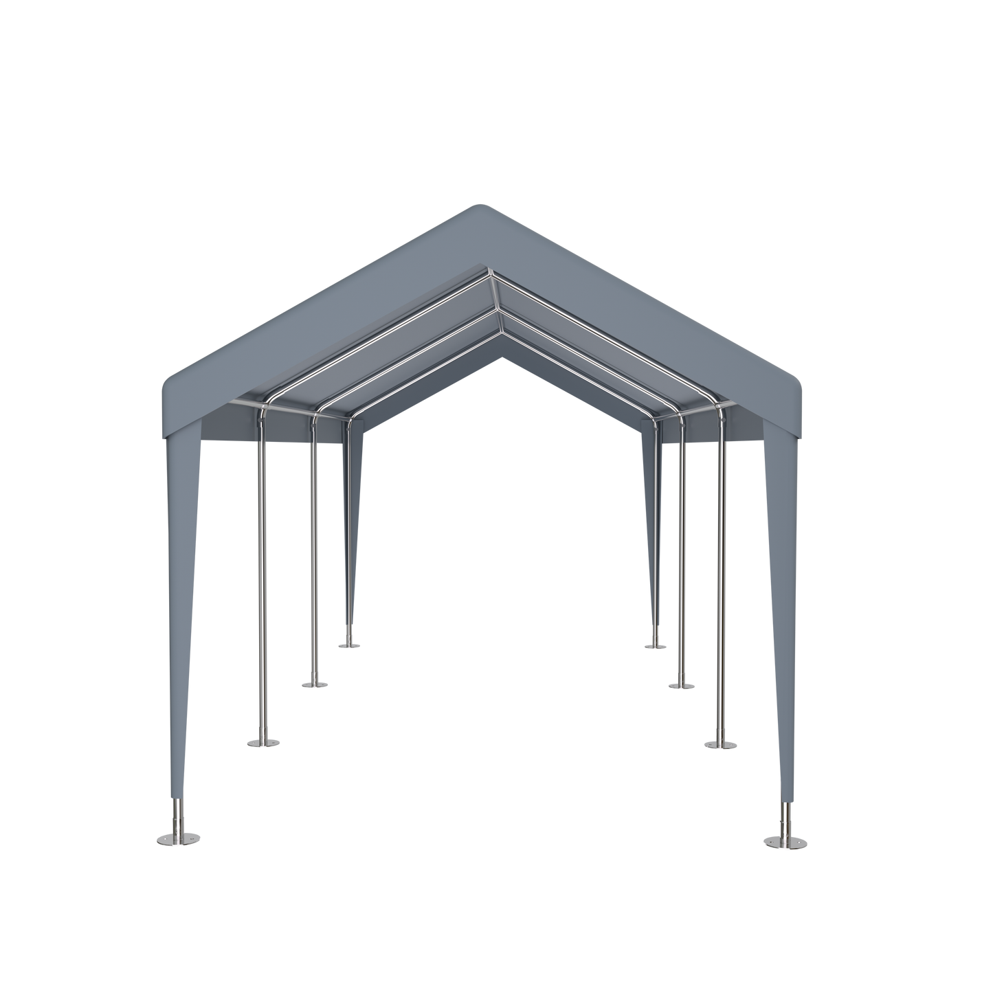 10' x 20' Grey Polypropylene Carport - Heavy Duty Outdoor Storage