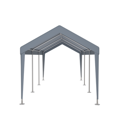 10' x 20' Grey Polypropylene Carport - Heavy Duty Outdoor Storage