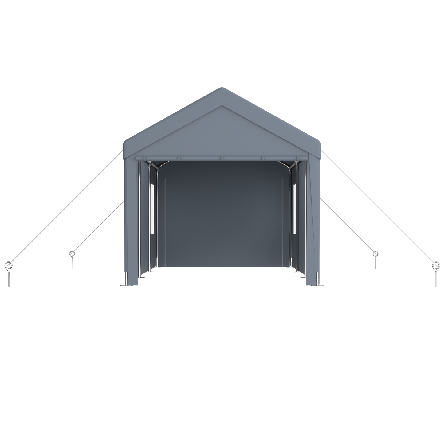 10' x 20' Grey Polypropylene Carport - Heavy Duty Outdoor Storage