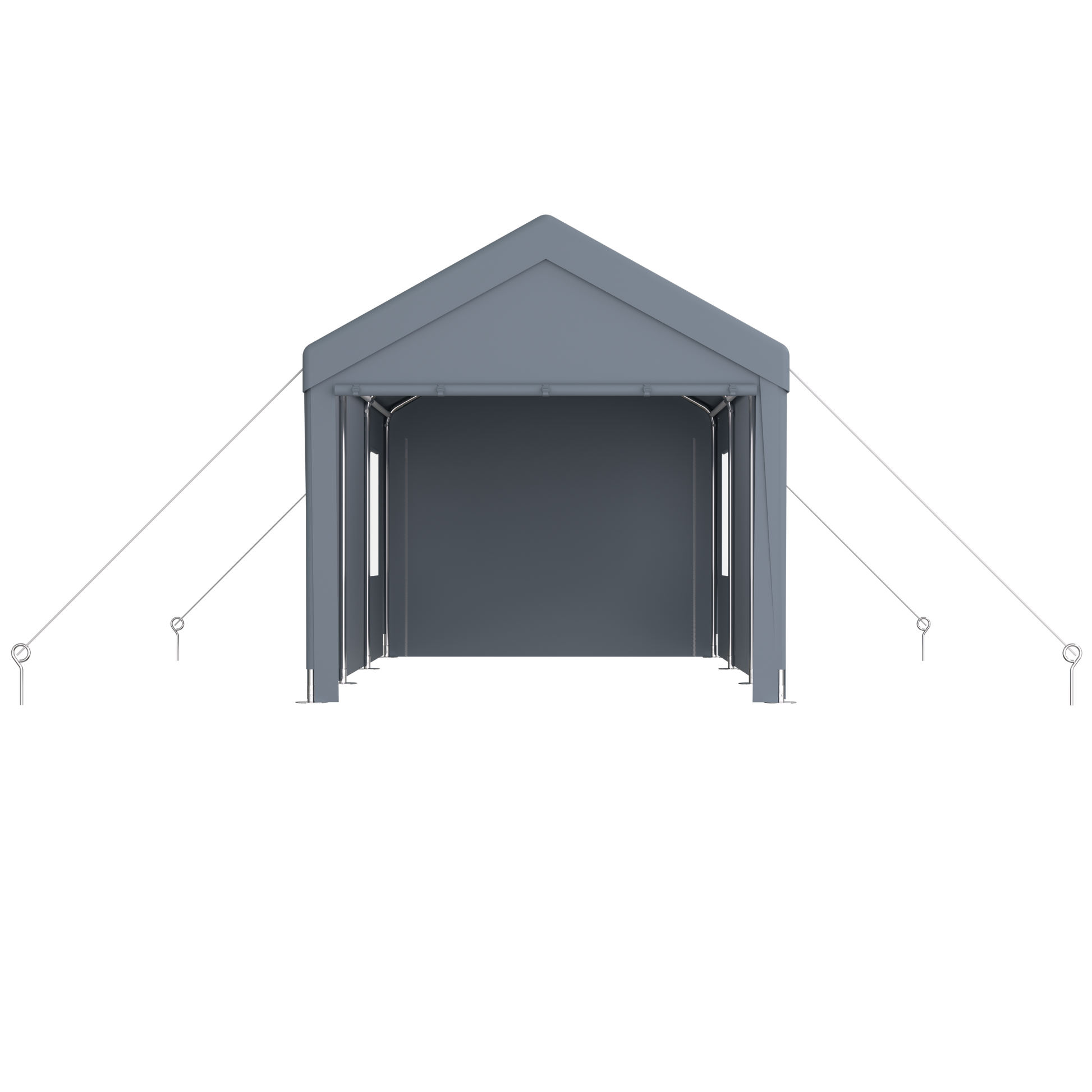 10' x 20' Grey Polypropylene Carport - Heavy Duty Outdoor Storage